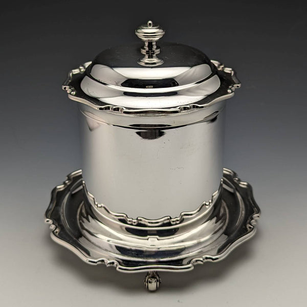British Antique Silver Plated Biscuit Barrel Henry Atkins